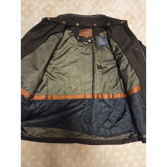 Tasso Elba Jacket Mens Medium Dark Brown Faux Suede Genuine Leather Collar NWT - Picture 5 of 5